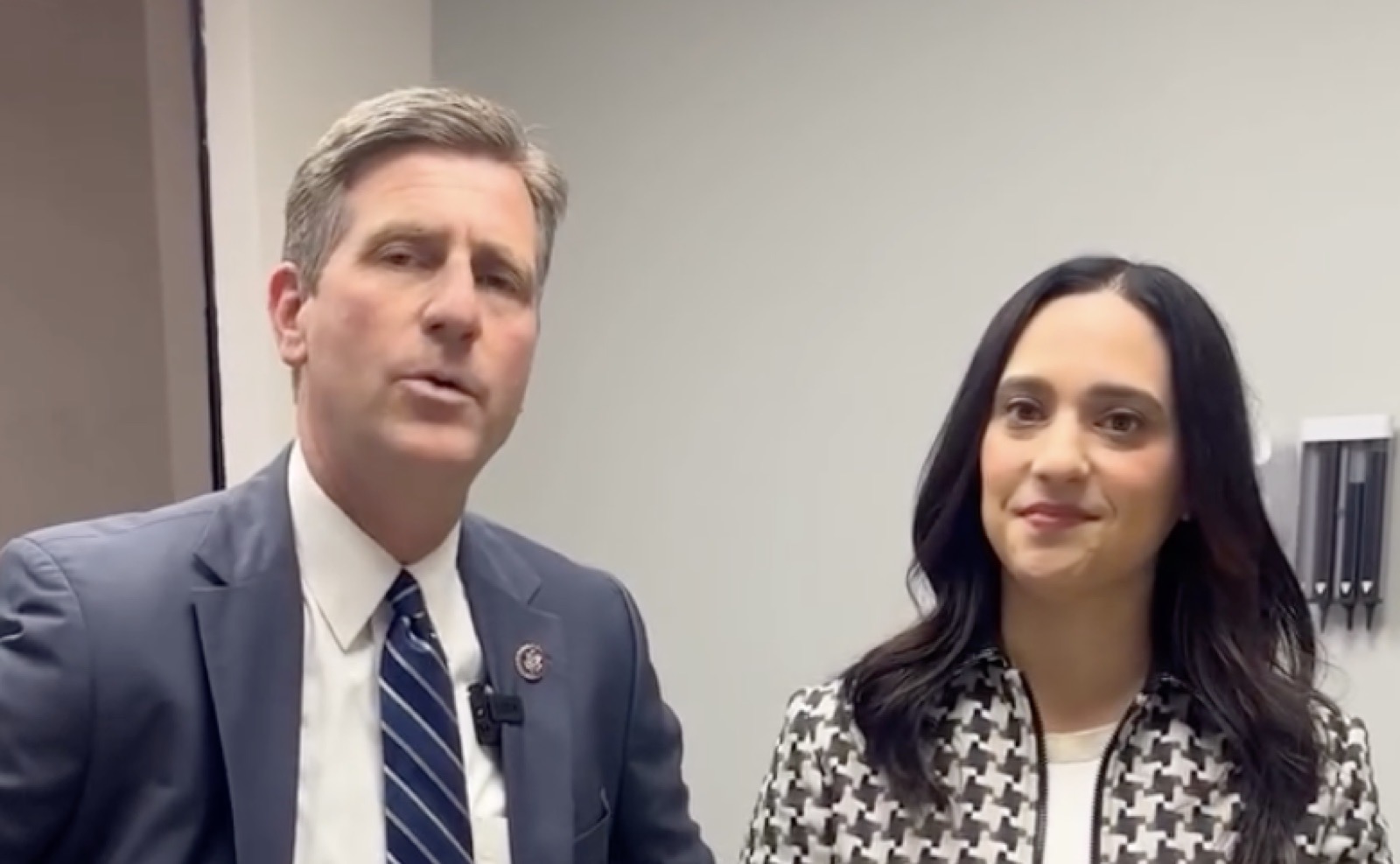 Rep. Greg Stanton and Rep. Yassamin Ansari recording a joint video statement
